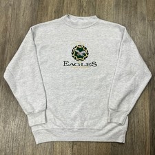 Vintage Philadelphia Eagles Sweatshirt Old Logo Mens Large Embroidered Gray NFL picture