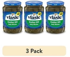(3 pack) Vlasic Kosher Dill Pickles, Dill Baby Whole Pickles, 24 fl oz Jar. picture