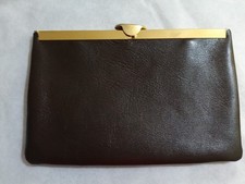 VINTAGE ETRA Genuine Leather Brown Envelope Clutch/Handbag  picture
