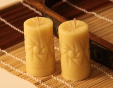 (2) Handmade 100% Pure Beeswax Candle Crystal Shape 100% Cotton Wick picture