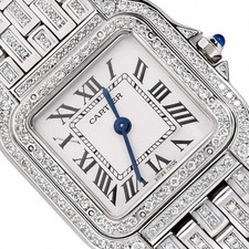 NEW 27mm Panthère De Cartier WSPN0007 5CTW Diamond Custom White Dial Watch picture