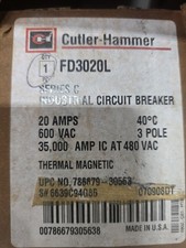 Eaton Cutler Hammer FD3020 3-Pole 3-Phase 20 Amp Circuit Breaker picture