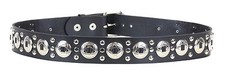 Concho & Studded Genuine Leather Belt Punk Goth Rockabilly Bikers Thrash Metal picture