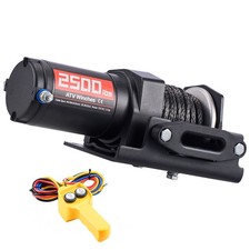 Uimoso 2500 lbs 12V Electric Winch with Synthetic Rope and Wired Remote Control picture