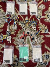 Vintage Rune Tennesmed Swedish Handcraft Pewter Ornament Lot of 7 Pig Deer Angel picture