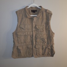 Rio Bravo Men's Vintage Vest Cargo Fishing Safari Canvas Gorpco Utility Size (L) picture