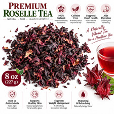 8 OZ Premium Roselle Flower Tea Dried Hibiscus Herbal Tea Caffeine Free picture