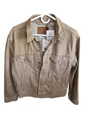 NWT Levi’s Premium Fresh Collection Vintage Fit Trucker Jacket Medium Tan Lemon  picture