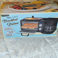 Nostalgia Retro 3-in-1 Breakfast Station Black 1500W 120V Non-Stick Griddle picture