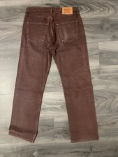 Vintage 90s Levi's 501 Jeans Brown Made in France W33 L36 Straight Leg picture