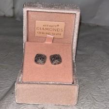 AFFINITY DIAMONDS STERLING SILVER STUDS - NEVER WORN picture