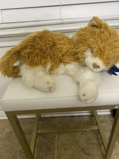 Vintage Chosun International Long Hair Orange & White Realistic Plush Cat 20”L picture