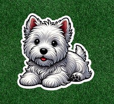 Cute Westie West Highland White Terrier dog waterproof vinyl sticker- many sizes picture