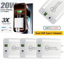 Lot 20W Fast Charging Block+USB A Brick Wall Charger Adapter for iPhone/Samsung picture