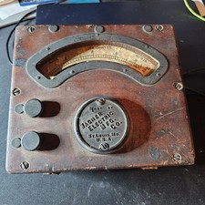 Antique 1910s Wagner Electric Type M Portable Wattmeter Wood Case St Louis picture