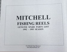 Mitchell Fishing Reels Genuine Spare Parts List —1992-1993  By Wallace Carney picture