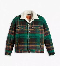 Levi's Men's Plaid Vintage Relaxed Fit Trucker Jacket Evergreen A50150000 picture