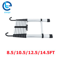8.5/10.5/12.5/14.5 FT Telescoping Ladder Aluminum W/ Non-Slip Feet & Stable Hook picture