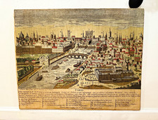 Possible 18th Century French Engraving “Paris” by Jean Crépy, Hand Colored picture