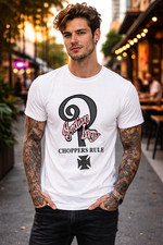 Indian Larry Choppers Rule T Shirt Biker Motorcycle Chopper Graphic Tee picture