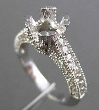 ESTATE .70CT DIAMOND 14K WHITE GOLD 3D FILIGREE SEMI MOUNT ENGAGEMENT RING 19360 picture