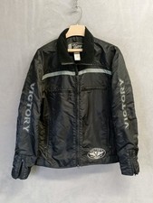 Victory Motorcycle Pure Jacket Men's Large Black Rain Pocket EUC picture