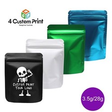 100pc 3.5g/28g Custom Print Mylar Foil Stand Up Smell Proof Herb Candy Bags picture