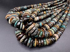 Natural Undyed Untreated Hubei Turquoise Graduated Rondelle Gemstone Beads PGS86 picture