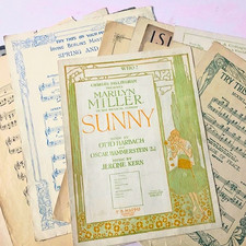 Vintage Sheet Music Paper Pages Lot for Junk Journals, Crafting & Collage 15pcs picture