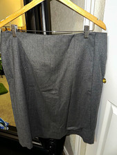 NWT Talbots Gray Solid Wool Lined Pencil Skirt w pleat, Knee Length 18W Plus picture