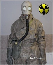 VINTAGE CHERNOBYL-ERA NBC PROTECTIVE MASK AND HAZMAT SUIT — COLLECTIBLE/HISTORIC picture