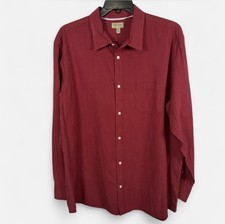 Sonoma Red Pinstripe Long-Sleeve Dress Shirt XXL 2205 picture