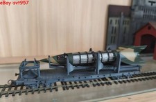 WWII German DRG V2 Missile Rail Transport Car HO DC Liliput Full Metal Wheels picture