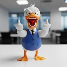 Funny Middle Finger Angry Animal Statue Office Desktop Ornament Home Decor picture