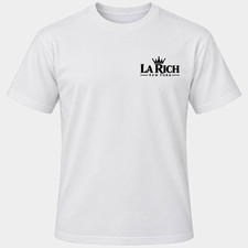 Fashion La Rich New York Men's L White Cotton Short Sleeve Logo T-Shirt picture