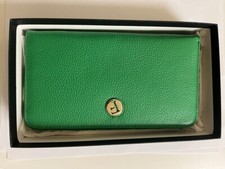 Furla XL Genuine Leather PIPER Zip-around Wallet Purse Color:  Emerald picture