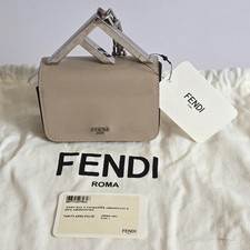 FENDI Nano  First Sight Chain Hand Bag Leather Beige 7AS173 Purse picture