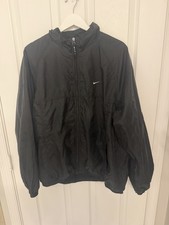 Vintage Nike Windbreaker Jacket Black Embroidered Swoosh Mens Large L Y2K 1999 picture