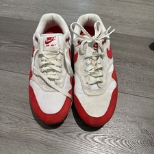 Nike Air Max 1 OG Anniversary 2017 Re-Release White Red Mens Size 10.5 picture