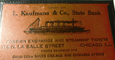 WORLD'S COLUMBIAN EXPO RARE/UNUSUAL STEAMSHIP WALLET WITH ADVERTISING INSIDE picture