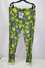 NWT Lesley Evers Reese Dandelion Navy Leggings 2XL picture
