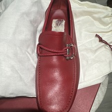 5.5 Men’s Salvatore Ferragamo Rubino Calf Driving Shoe Leather Loafers Italian picture