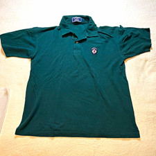 Vintage Polo Sportsman Ralph Lauren Men's M Green Solid Knit SS Logo Button Polo picture