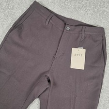 BYLT Executive Pant 2.0 Tall Mens 32 Black Slim Straight Trousers NWT picture