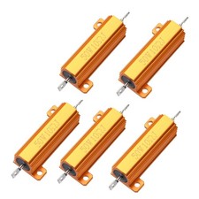50W 10 Ohm Chassis Mount, Aluminium Housing Wirewound Power Resistor Gold 5Pc picture