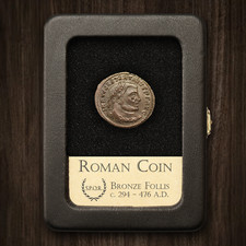 RARE Roman Empire Coin Bronze Follis - C. 3-4 C.E. HIGH GRADE - W. Display Case picture