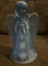 Fenton Baby Blue Angle Hand painted Signed By J.A. Green 6 1/4” Inches Tall picture
