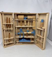 Vintage Billy Builder's Child’s Kids Toy Tool Kit Wooden Metal Made in Poland picture