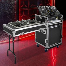 12U Sound Box 12U PA Rack/Road Case Top DJ Table Top 2 Layers Studio w/ Casters picture