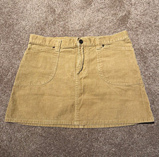 Abercrombie & Fitch Women’s Beige Corduroy Mini Skirt Size 4 Cotton Button picture